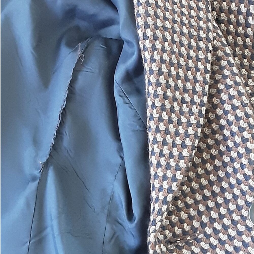 Alex de Bolzan Houndstooth 100% Wool Crop Jacket Sz 10 - Vtg - Picture 8 of 10